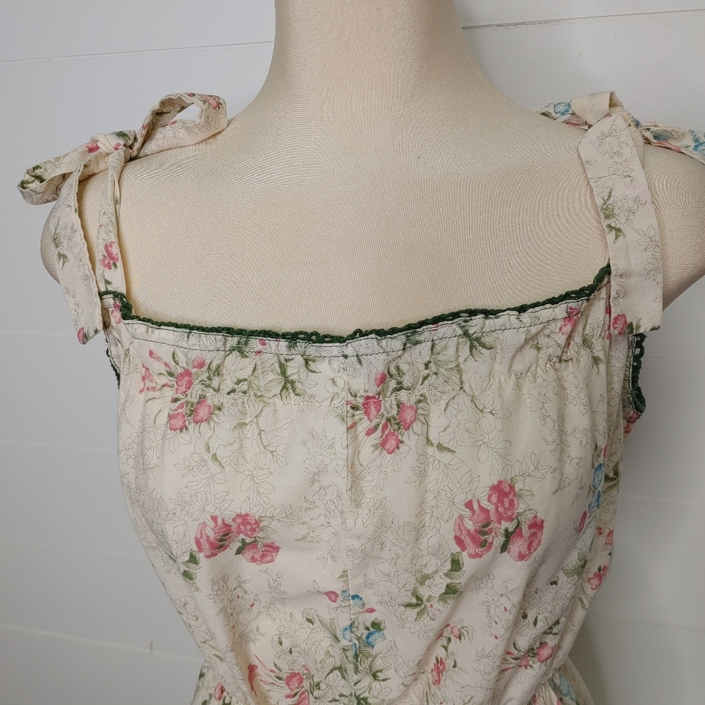 Vintage tie shoulder midi dress size M/L - Picture 4 of 11